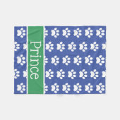 Weiße Drucke auf Blau mit grünem Personalisierten Fleecedecke (Vorderseite (Horizontal))