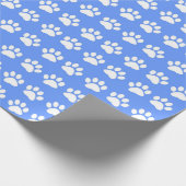 Weiße Drucke auf hellblauem Hintergrund Geschenkpapier (Ecke)