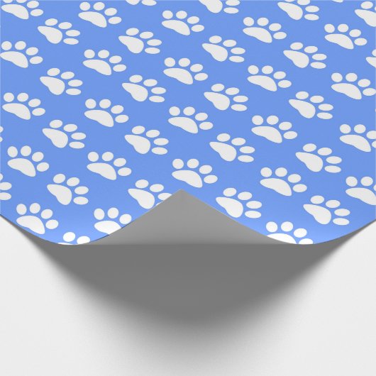 Weiße Drucke auf hellblauem Hintergrund Geschenkpapier (Ecke)