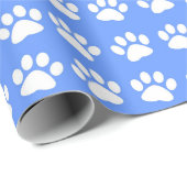 Weiße Drucke auf hellblauem Hintergrund Geschenkpapier (Rolleneckpunkt)