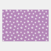 Weiße Drucke Muster Pink Blau Lila Geschenkpapier Set (Vorderseite 3)