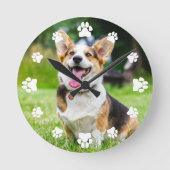 Weiße Druckfarben hinzufügen Foto für die Begleite Runde Wanduhr (Vorderseite)