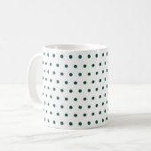 Weiße dunkelgrüne Polka Dots Clean einfache Minima Kaffeetasse (Vorderseite Links)