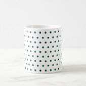 Weiße dunkelgrüne Polka Dots Clean einfache Minima Kaffeetasse (Mittel)