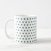 Weiße dunkelgrüne Polka Dots Clean einfache Minima Kaffeetasse (Links)