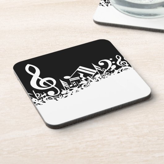 Weiße durcheinandergebrachte musikalische getränkeuntersetzer (Linke Seite)