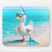 Weiße Dusche mit Flippern am Strand Mousepad (Vorne)