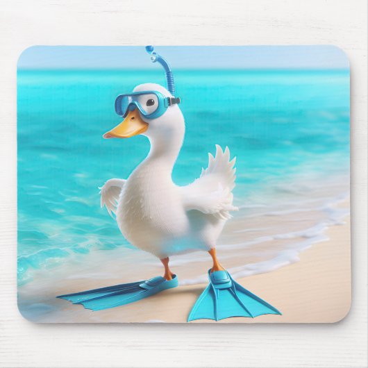 Weiße Dusche mit Flippern am Strand Mousepad (Vorne)