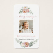 Weiße Dusty Rose Blumengebet Foto Beerdigung Gebet (Vorderseite)