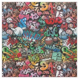 Weiße dynamische Straßenkunst Graffiti-Kunstmuster Stoff