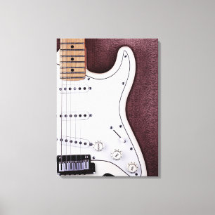 Weiße E-Gitarre 2 Leinwanddruck