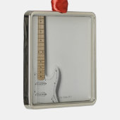 Weiße E-Gitarre 3 Silbernes Ornament (Rechts)