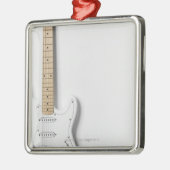 Weiße E-Gitarre 3 Silbernes Ornament (Links)