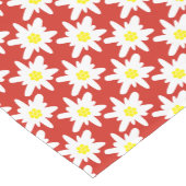 Weiße Edelweiss-Blumenmuster in Rot Kurzer Tischläufer (Ecke)