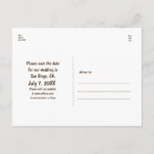 Weiße Eichenholz-Rustikale Save The Date-Postkarte Ankündigungspostkarte (Rückseite)
