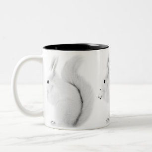 Weiße Eichhörnchen-Tasse Zweifarbige Tasse