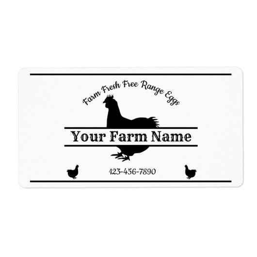 Weiße Eierkarton Etikett Hühnerhaus (Vorne)