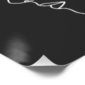 Weiße Ein-Linien-Gesichter Abstrakte schwarze Kuns Poster (Ecke)