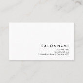 Weiße einfache Berufliche Ernennung Visitenkarte (Rückseite)