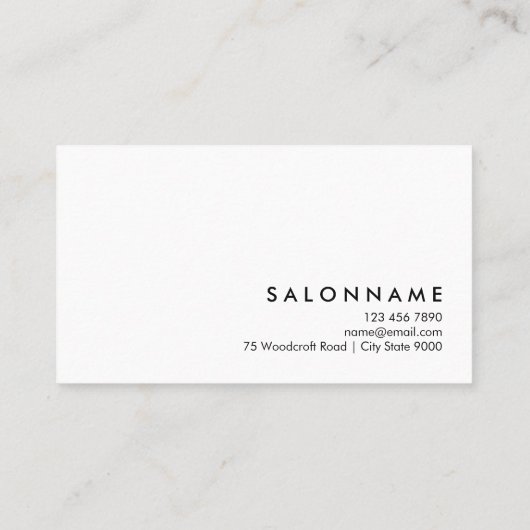 Weiße einfache Berufliche Ernennung Visitenkarte (Rückseite)