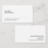 Weiße einfache Berufliche Ernennung Visitenkarte (Vorne/Hinten)