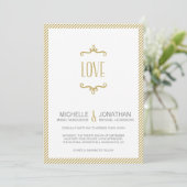 Weiße einfache Hochzeit Einladung (Stehend Vorderseite)