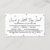 Weiße, einfache Hunderasse Welpe Grooming Petsitte Visitenkarte (Rückseite)