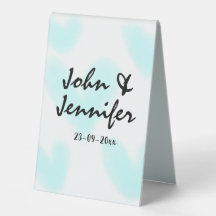 weiße einfache minimale Textstil-Hochzeit blaues H