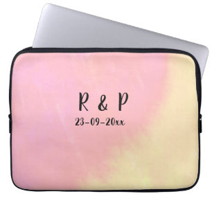 weiße einfache minimale Textstil-Hochzeit rosa gel Laptopschutzhülle