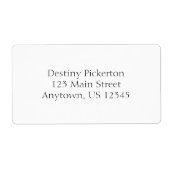 Weiße, einfache Schlichte Versandetiketten (Vorne)