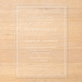 Weiße einfache Typografie Acryleinladungen (Vorderseite)