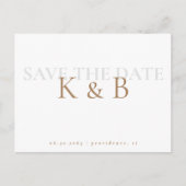 Weiße Einfachheit Monogramm QR-Code Save-the-Date- Postkarte (Vorderseite)
