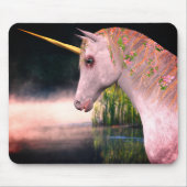 Weiße Einhorn in neugieriger Fantasie Kunst Mousepad (Vorne)