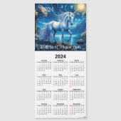 Weiße Einhorn-Magnetkalender-Karte Magnetkarte (Vorderseite)