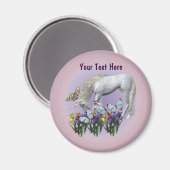 Weiße Einhorn- und Schmetterlingsmagnete Magnet (Vorderseite/Rückseite)