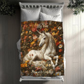 Weiße Einhornblüte Weide Fantasy Horst Fleecedecke