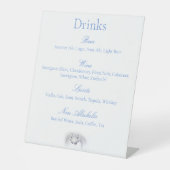 Weiße Einhörner Liebe Couple Drinks Menü Sockelschild (Vorderseite)