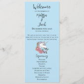 Weiße EinhornPink-Blume Blau Programm (Vorderseite)