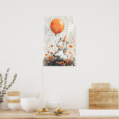 Weiße Einhornröhre in Orangefarbener Blume Feld IV Poster (Küche)