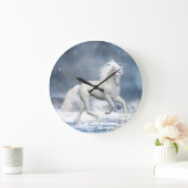 Weiße Einhornwand Große Wanduhr (Zuhause)