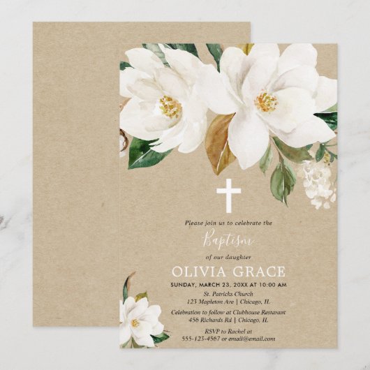 Weiße Einladung (Vorne/Hinten)