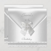 Weiße Einladung Weißes 30. Geburtstags-Party (Vorne/Hinten)