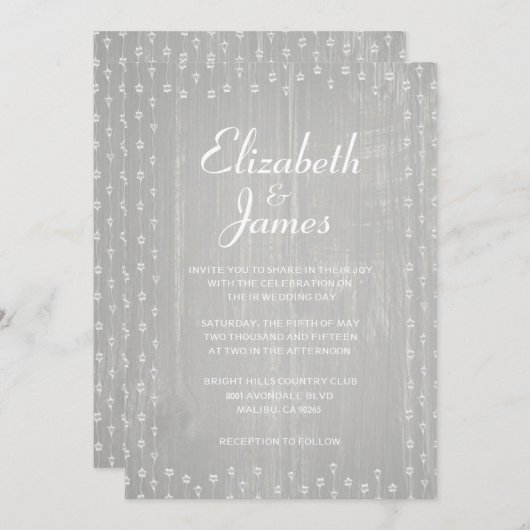 Weiße Einladungen (Vorne/Hinten)