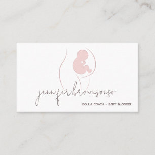 Weiße einzigartige Doula Geburtscoach Schwangere Visitenkarte