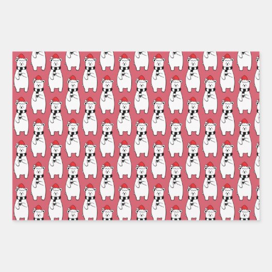 Weiße Eisbären Geschenkpapier Set (Vorderseite 3)