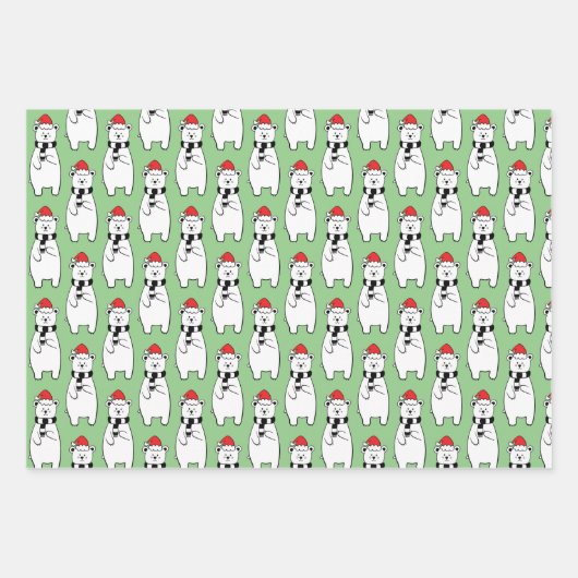 Weiße Eisbären Geschenkpapier Set (Vorderseite)