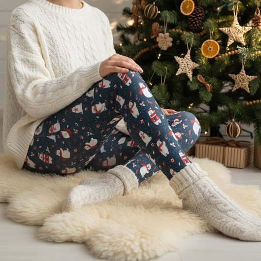 Weiße Eisbären Muster ID850 Leggings
