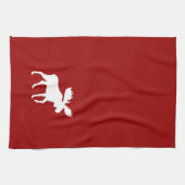 Weiße Elch-Silhouette Handtuch (Horizontal)