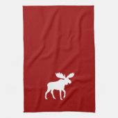 Weiße Elch-Silhouette Handtuch (Vertikal)