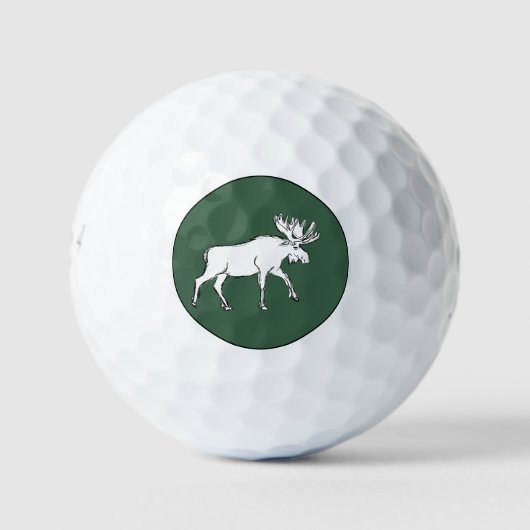 Weiße Elche Golfball (Vorderseite)